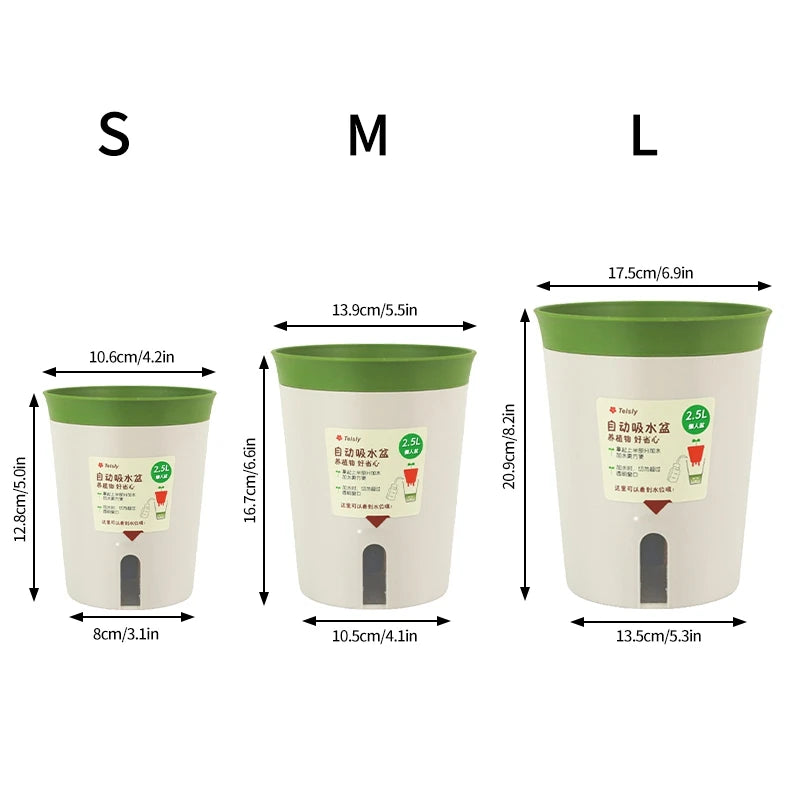Self Watering Plant Pots Plastic Flowerpot Planter with Drainage Holes Hydroponics Flower Pot Plastic Lazy Automatic Plants Pot