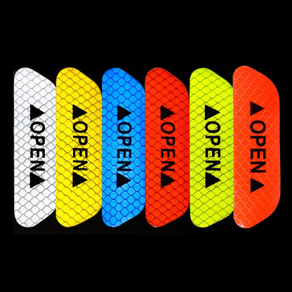 4 PCS Car Open Reflective Sticker Universal Safety Warning Mark Reflective Stickers Lighting Luminous Decor Auto Door Stickers