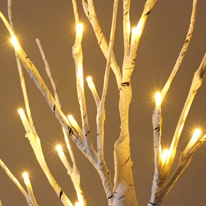 60cm Easter Brich Tree Lamp 40LED Easter Eggs Ornaments Hanging Easter Decorations for Home Spring Festival Party Table Decor