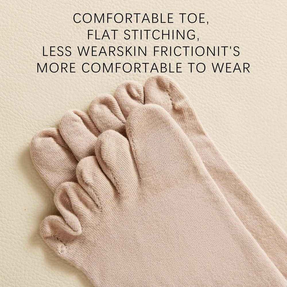 Hot Sale Men's Cotton Toe Socks Moisture-Wicking Odor Control Seamless Toe Design Long Crew Socks for Sports Daily Wear