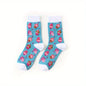 1 pair of food series creative avocado printed pattern medium tube socks for men  trendy socks for couples  socks men socks