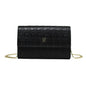 CH Women Crossbody Bag Splicing Letter Print Metal Chain Shoulder Purse PU Leather Flap Small Ladies Evening Clutch Handbag Gift
