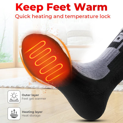 Electric Heating Socks for Skiing Snowboarding Hiking Rechargeable Batteries Thermal Warmer Remote Control Winter Outdoor Sports