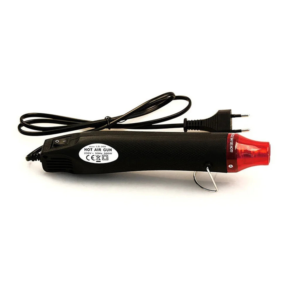 300W Electrical Mini Heat Gun Handheld Hot Air Gun with 300PCS Heat Shrink Butt for DIY Craft Embossing Shrink Wrapping PVC