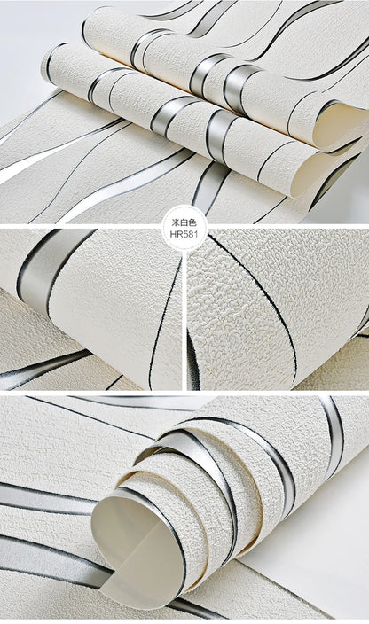 3D Wallpaper Stripe Wallpaper Living Room Background Wallpaper Curve Stripe TV Background Wallpaper Decoration Salon Maison Luxe