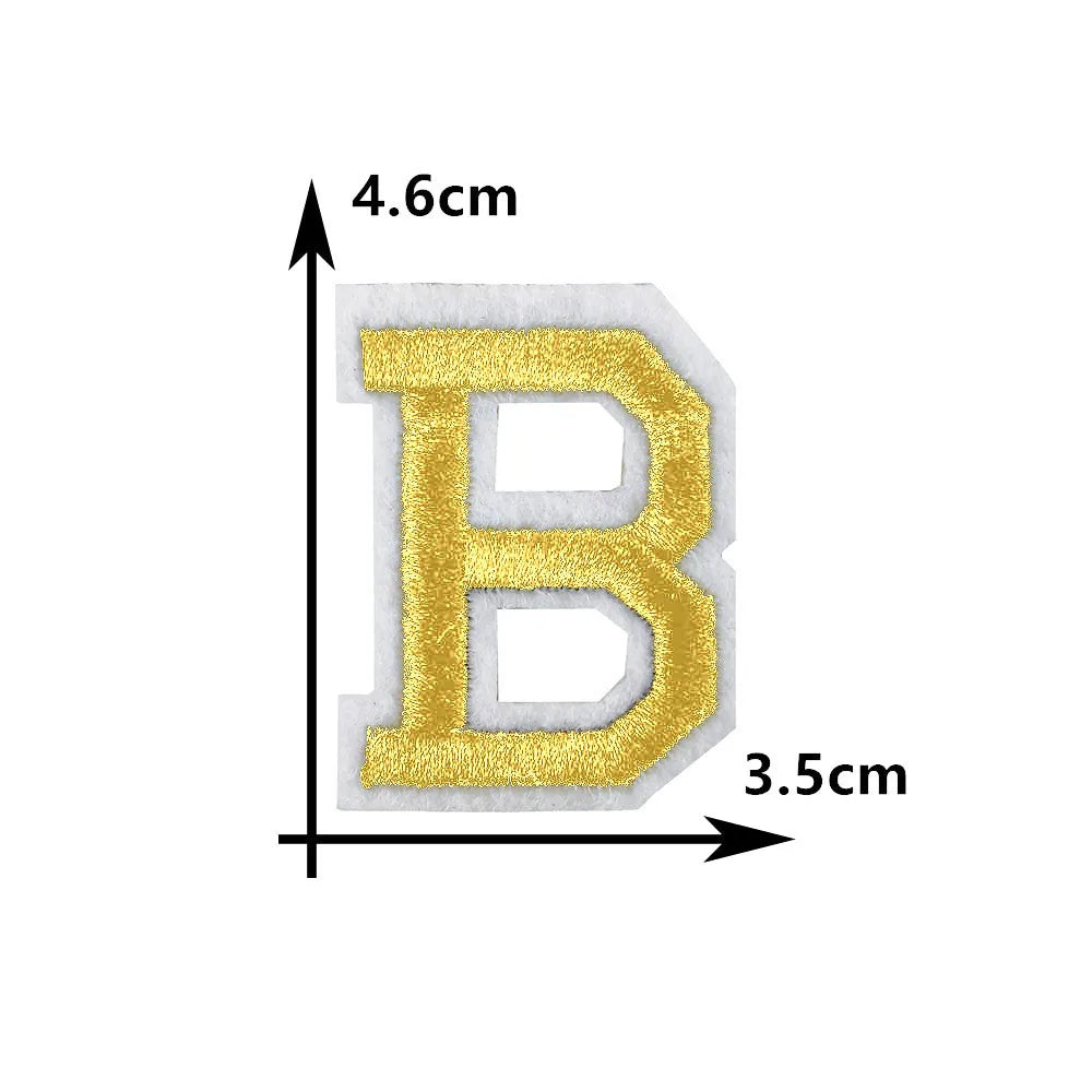 26 English gold letters Hot-melt adhesive ironing embroidery Patch DIY sewing decorative clothes patch