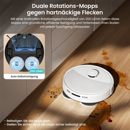 LEFANT M3L Robot dust vacuum cleaner all-in-one charging station 12000 Pa suction 220 min battery life DToF navigation Double R