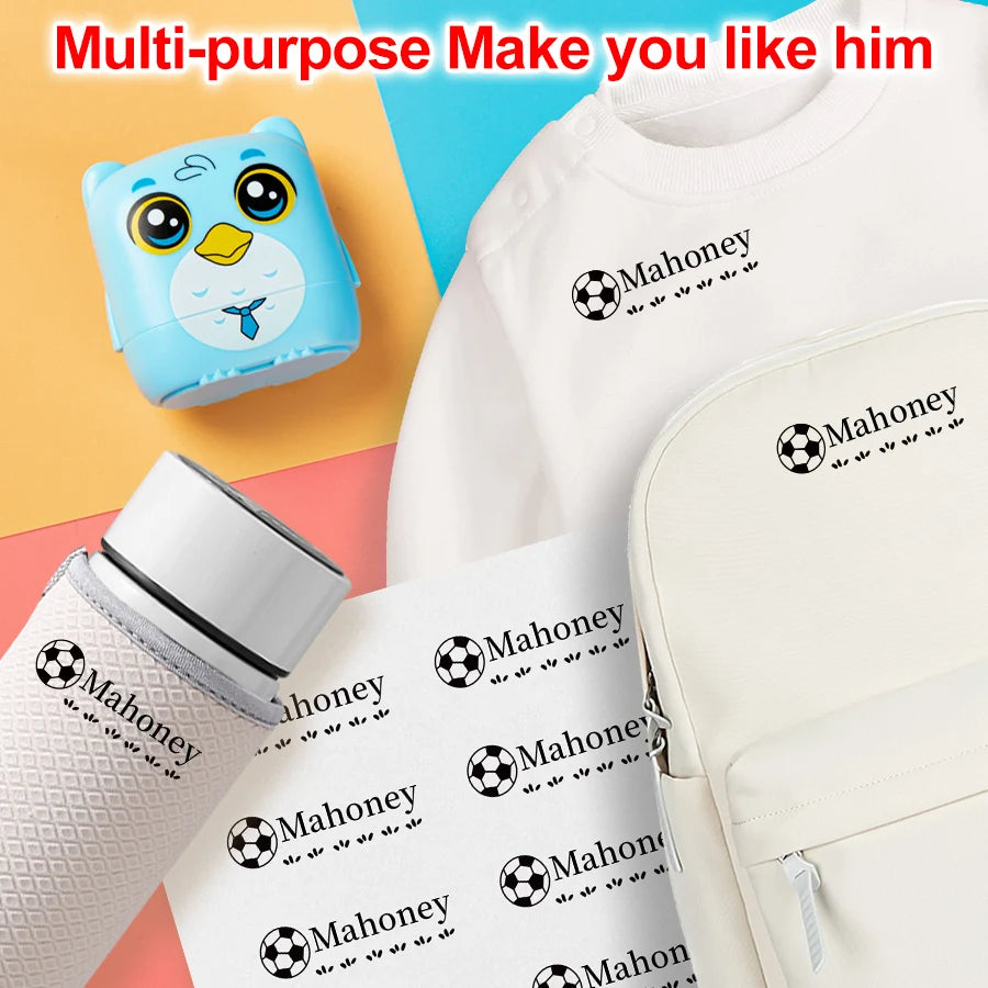 Kids Personalized Stamp - Custom Embossed Seal for School Projects, Travel-Friendly Gift Set with Storage Case & Unique Designs