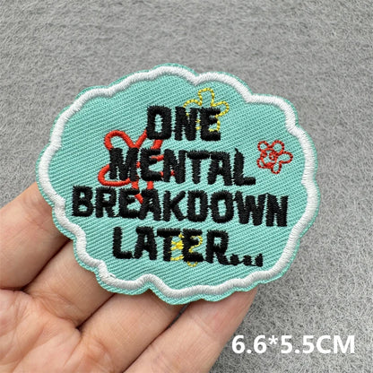 Cartoon Embroidered Patches For Clothing Slogan Letters Embroidery Patch For Clothes Iron On Patches On Clothes Jackets DIY