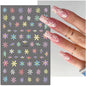 3d Nail Art Decals Elegant White RoyalBlue Roses Flowers Adhesive Sliders Nail Stickers Decoration For Nail Manicure