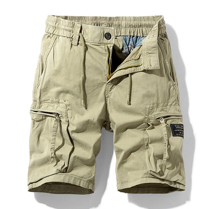 Men Summer New Multi Pockets Cotton Cargo Shorts Men Fashion Solid Quick Dry Joggers Shorts Pants Outdoor Breathable Shorts Male