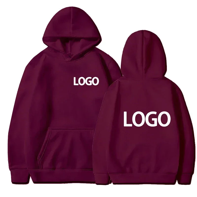 Men's and Women's Hooded Pullover, Customized Team Loose Casual Clothing, Fashionable and Personalized 100% Polyester,