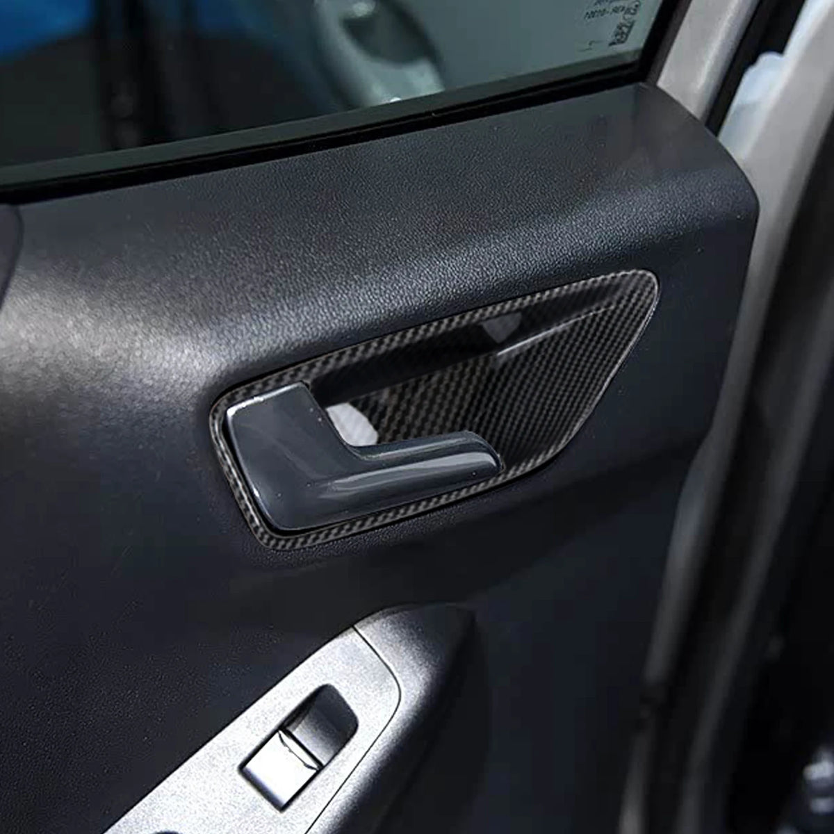 For Ford Puma 2019-2025 Car Inner Door Handle Cover Trim Decor Overlay ABS Carbon Fiber Style Interior Accessories 4PCS