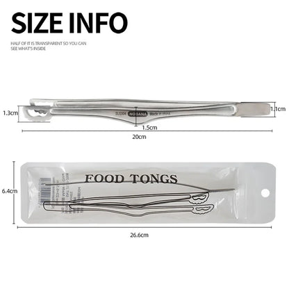 NOBANA Camping Clip Stainless Steel Kitchen Beef Food Tongs Ultralight Heat-Resistant Reusable Camping Cookware for BBQ Picnic