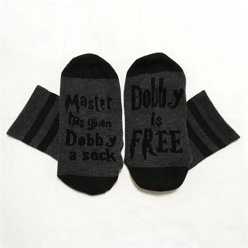 New High Quality Print Letter  is Free Funny Men Socks Striped Women Novelty Chaussettes Femme Spring Streetwear Cotton Sokken