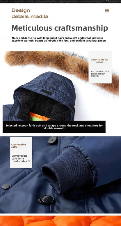 Pilot Men's jackets Thicken Winter Jacket Padding Man Down Jacket Coat Parkas Outdoor Fur Hooded Cotton Padded Jacket HXY0257