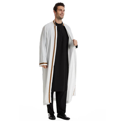 Dubai Saudi Muslim Men Open Abaya Kimono Dresses Turkey Eid Ramadan Islamic Kaftan Arabic Long Robe Caftan Jubba Thobe Clothing