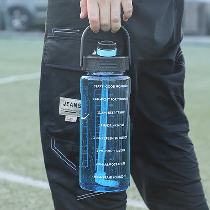3 Liter Water Bottle with Straw 2L 1L Large Big Motivational  BPA Free School gym Sports Drinking Bottle