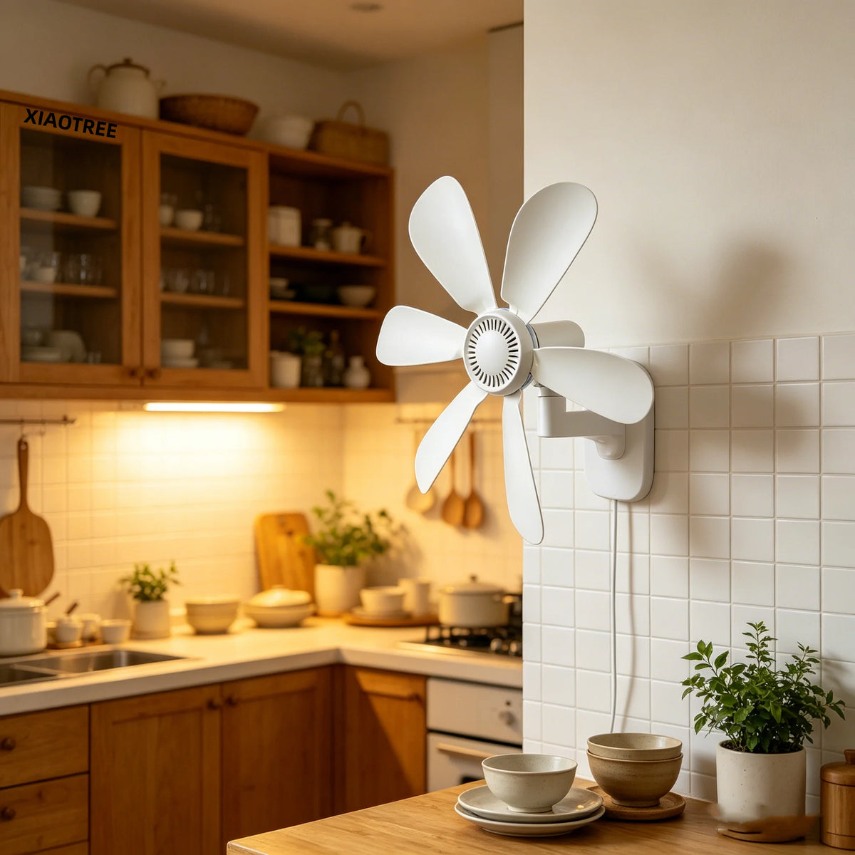 16.5-Inch Wall Mount Fan with Remote and Timer Small 5V USB Fan with Powerful 4 Speeds Quiet Corner Fans for Bedroom Kitchens