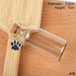 Pet Fur Keepsake Clear Glass Bottle Sealed Cork Stopper Glitter Paw Pendant for Dog Cat Loss Memorial Gift