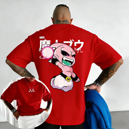 2026 New Dragon Ball Anime Cotton T-shirt Summer New Majin Buu Printed Men's and Women's Street Hip Hop Casual Short Sleeve Top