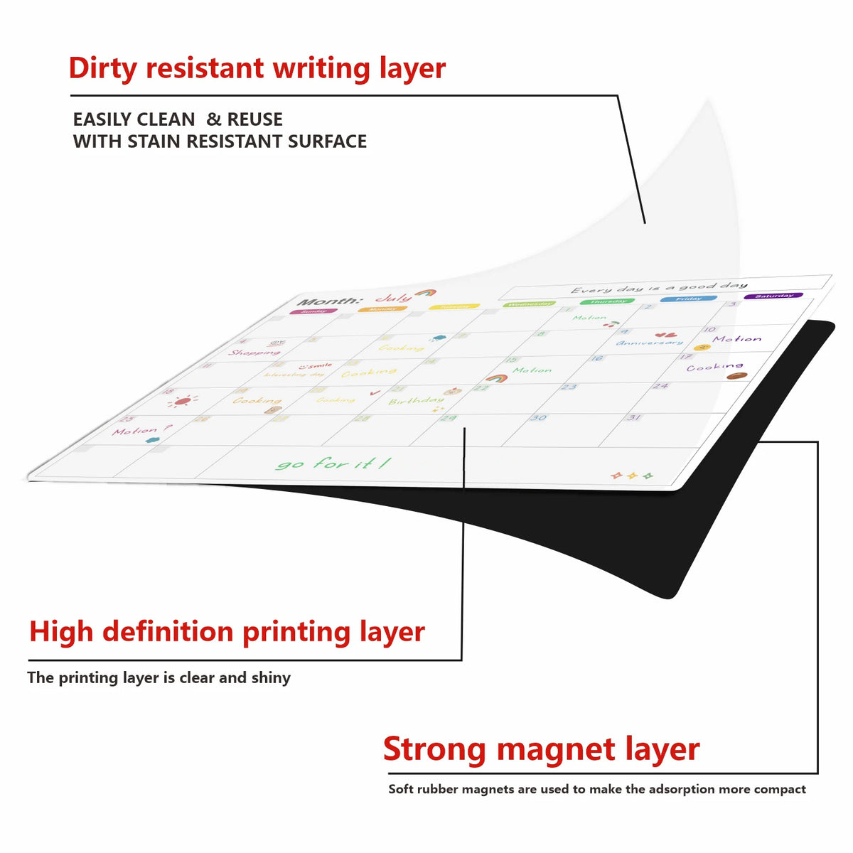 Magnetic Calendar For Fridge Monthly Weekly Planner Calendar Table Dry Erase Whiteboard With Pen Fridge Sticker Message Board