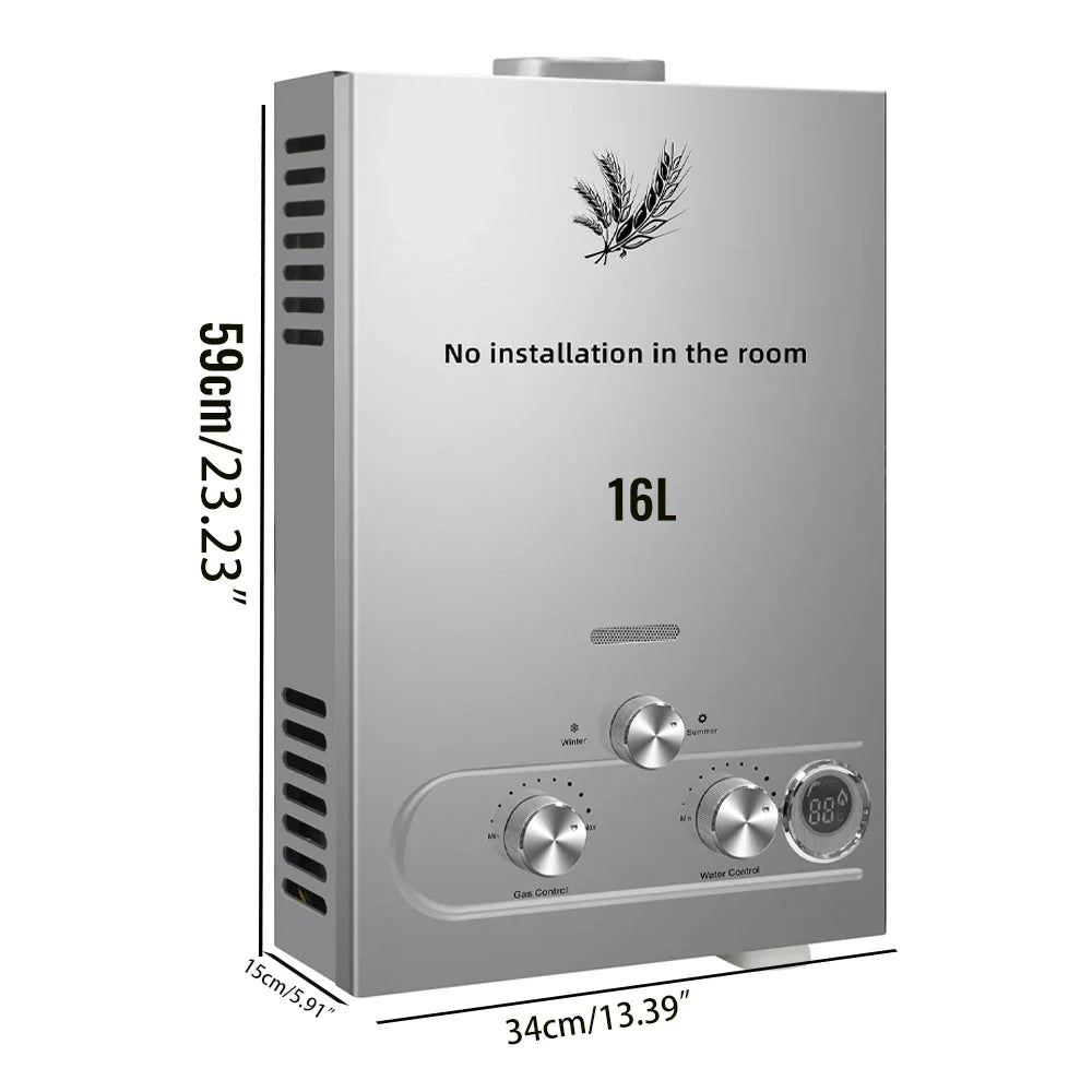 VEVOR LPG Liquefied Petroleum Gas Water Heater 6L 8L 10L 12L 16L 18L Liquefied Petroleum Gas Propane Butane Water Heater