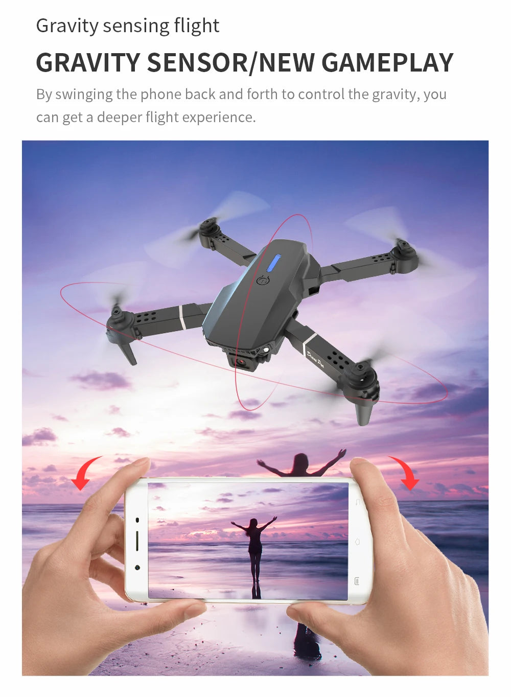 S529 New Drone 2.4G RC Quadcopter Drone 5G FPV WiFi Foldable With Mod Altitude Resistance NO Camera Wide-angle Shooting Boy Toy