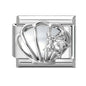 Wholeasle Shiny Zircon Shell Love Heart Devil Eyes Italian Charm Links Fit 9mm Stainless Steel Bracelet Women Jewelry DIY Making