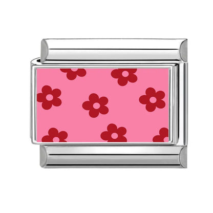 Y2K Red Pink Heart Dog Cat Flowers Italian Charm Link Fit 9mm Stainless Steel Jewelry DIY Making Bracelets For Gifts