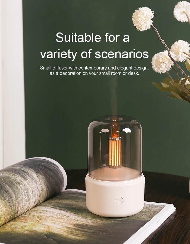 KINSCOTER Mini Aromatherapy Diffuser USB Air Humidifier Essential Oil Night Light Cold Mist Maker Sprayer for Home Bedroom