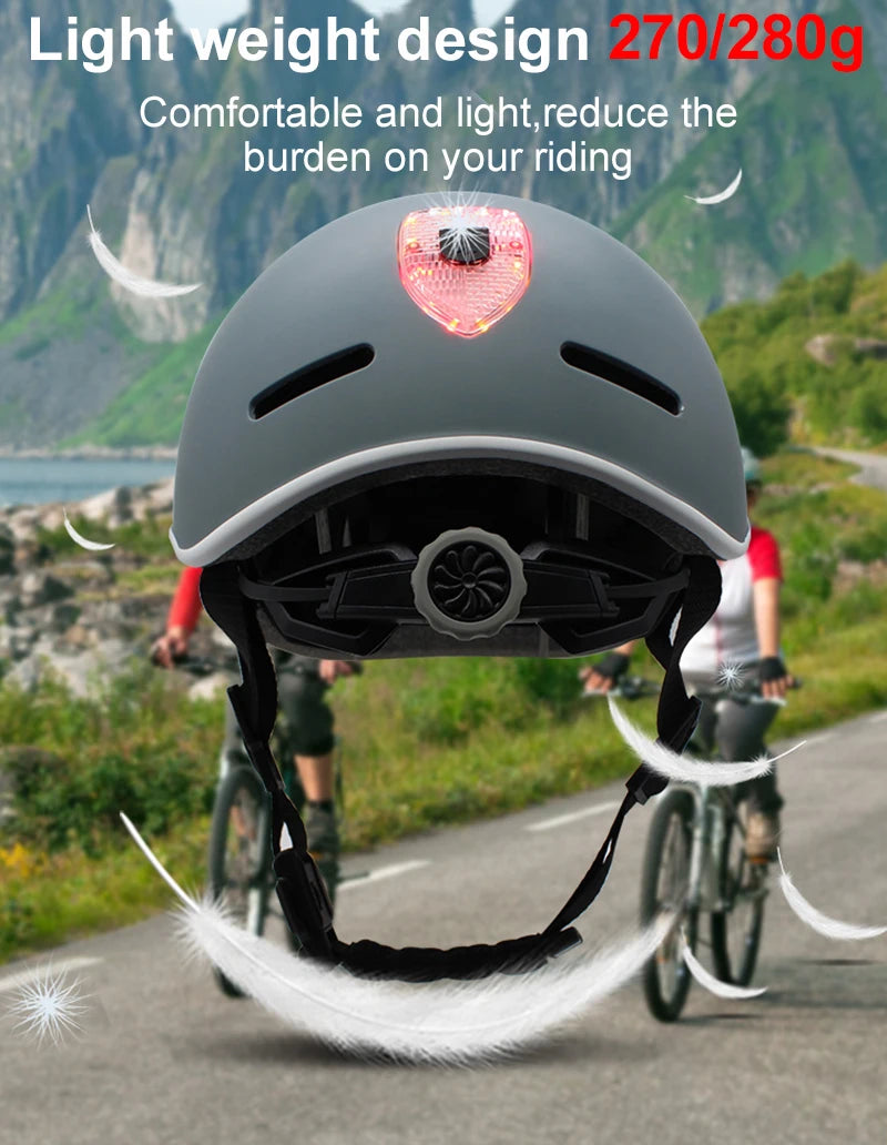 2023 Cycling Smart Tail Light Bike Adult Helmet Electric Bicycle MTB Road Scooter For Sport Urban Helmet Men Women USB charging