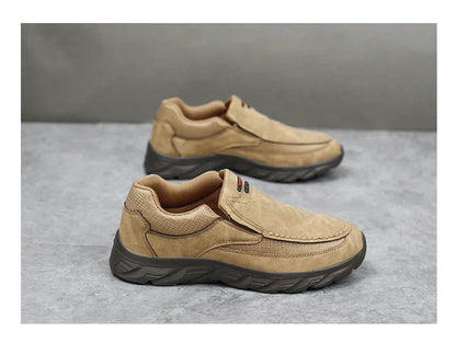 Men Leather Casual Shoes Breathable Loafers Men Sneakers 2024 New Male Comfortable Leather Flat Footwear Sneakers Men Shoes