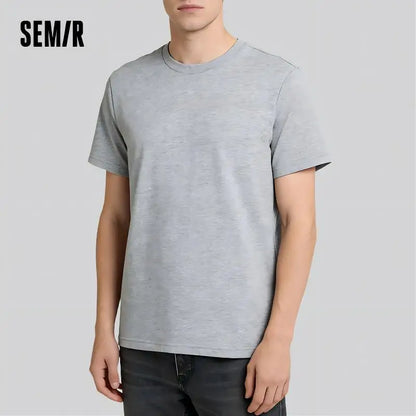 Semir Short Sleeve Men T-Shirt Cotton 2026 Summer New Man Clothing Thin And Versatile T Shirt Couples Solid Color Tops