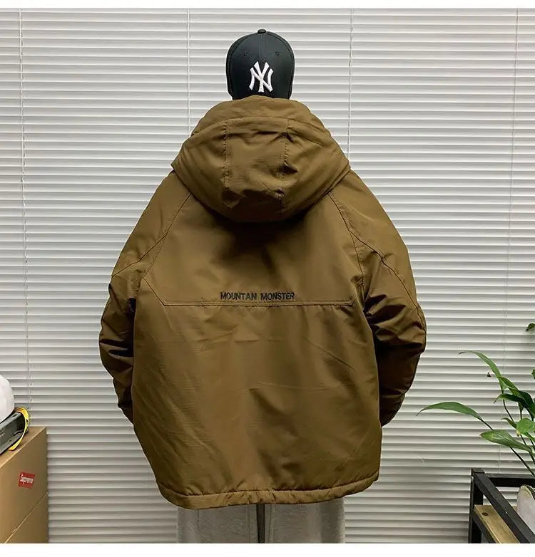Luxury High-end Down Jackets Men Winter Warm Cargo Coat White Duck Down Coat Windproof Pockets Hooded Thick Parkas Canada
