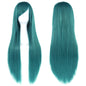 Soowee 80cm Long Synthetic Hair White Purple Cosplay Wigs Party Black Hair Straight Wig Hairpiece for Women