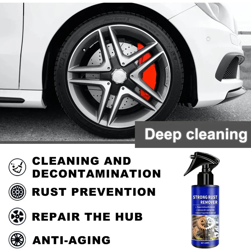 Quick-Acting Car Rust Remover Spray - Care for Auto Exhaust Pipes & Wheel Hubs, Metal Iron Powder Cleaner