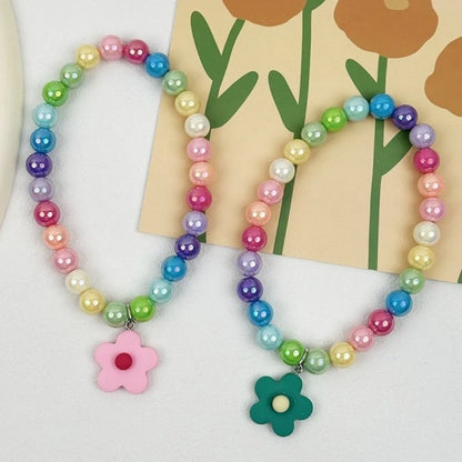 Cute Adjustable Beaded Cat Flower Pendant Candy Color Cat Pet Neck Chain Pet Jewelry Elastic Dog Cat Pet Collar Kitten Puppy