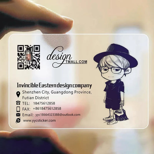 Custom Transparent PVC Business Card Clear Visit Logo Name Plastic Identity Waterproof Round Corners Personalized 200PCS 500PCS