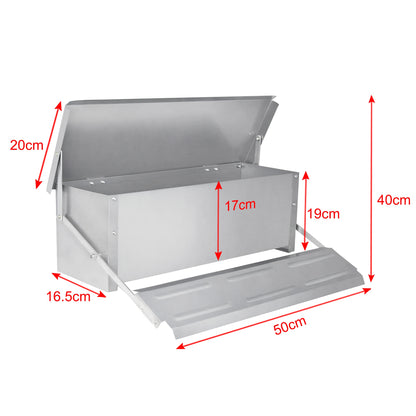 Automatic Feeder, Feeding Trough with Automatic Pedal & Mouse Protection Lid, 5KG/10KG Chicken Feeder for Farm Animals