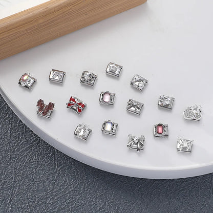 Y2K Butterfly Bow Knot Heart Star Moon Zircon Daisy Cross Italian Charm Links Fit 9mm Stainless Steel Bracelet DIY Making Gifts