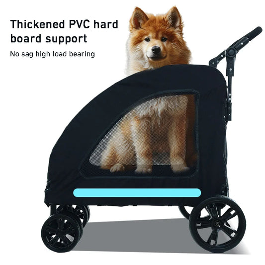 Large-sized Pet Stroller for Outdoor Travel Dog Mobility Scooter Large Capacity Dog Car Multifunctional Foldable Pet Stroller