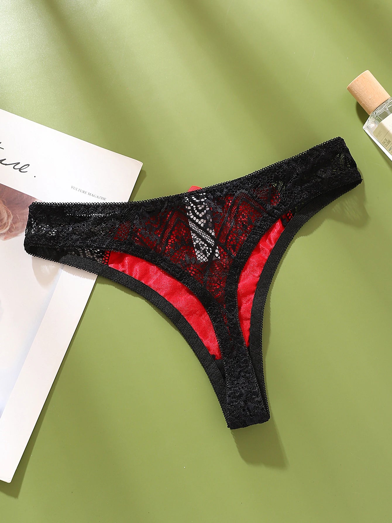 Sexy Women's G-String Panties Transparent Mid-Low Rise Ladies Underwear Color-Block Female Intimates Lingerie