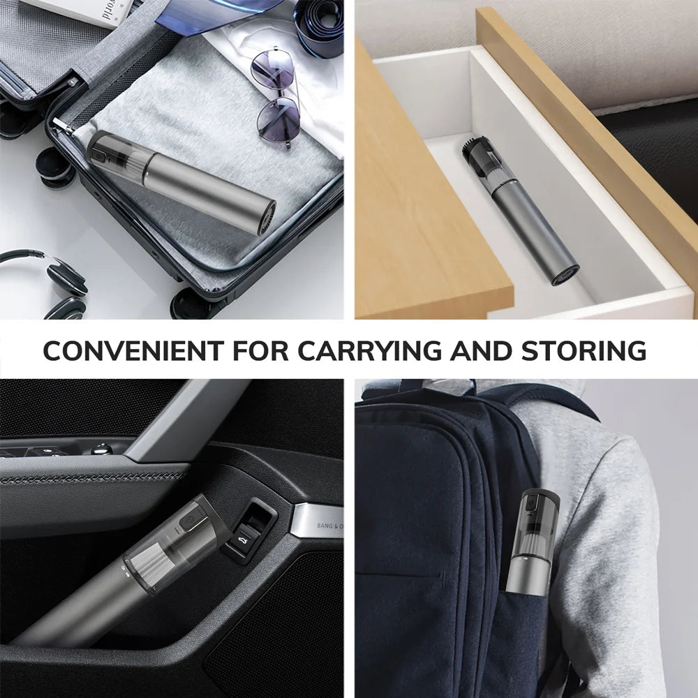 Cordless Laptop Vacuum Cleaner Portable USB Rechargeable Car Vacuum Mini & Cool Model-X（Aluminum Alloy）