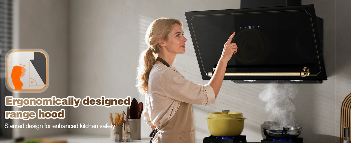 60cm Wall Hood - 400m³/h Suction, A+++ Energy, LED Lights, Dual Filter System, Retro Design‌