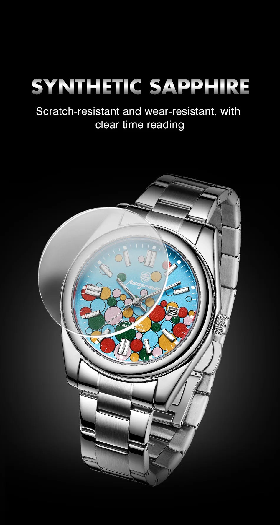 2026 PAAZOMU Fashion Men Stainless Steel Watch Luxury Calendar Quartz Wrist Watch Business Watches Man Clock relogio masculino