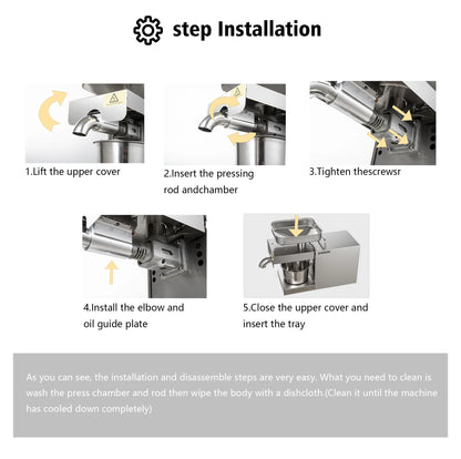 1500W 110V/220V Automatic Cold Press Oil Machine, Cold Press Machine, Sunflower Seeds Oil Extractor, Cold Press Extract