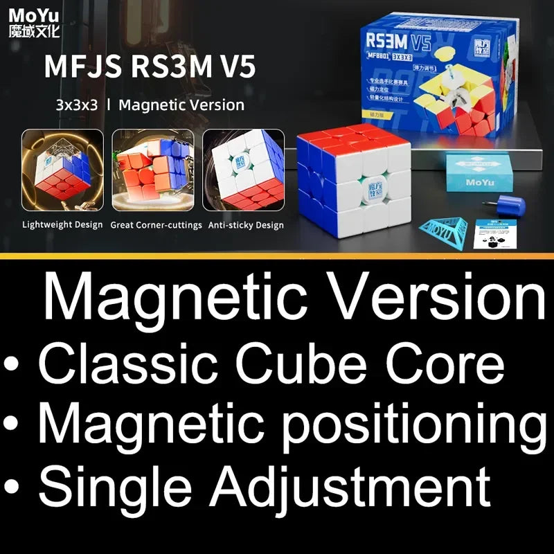 [SaoCube] MoYu RS3M V5 3X3 Magnetic Magic Speed Cube Stickerless Professional Fidget Toys SaoCube RS3 M V5 Cubo Magico Puzzle