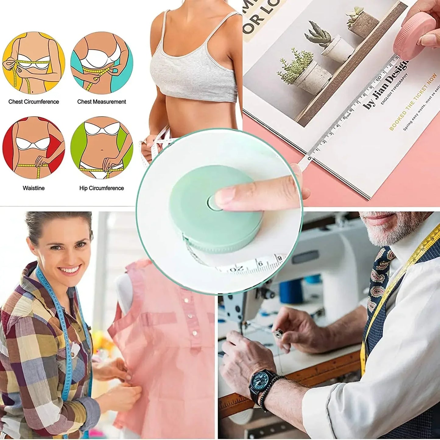 Retractable Soft Tape Measure Double-sided Measurement Ruler Portable Body Flexible Ruler for Weight Loss Medical Measurement