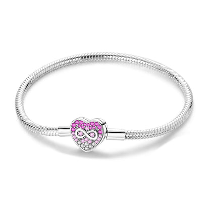 New Charm Bracelet 925 Silver Heart Shape Holy Mother Snake Chain Clasp Bracelet Fit Original Bead DIY Fashion Jewelry